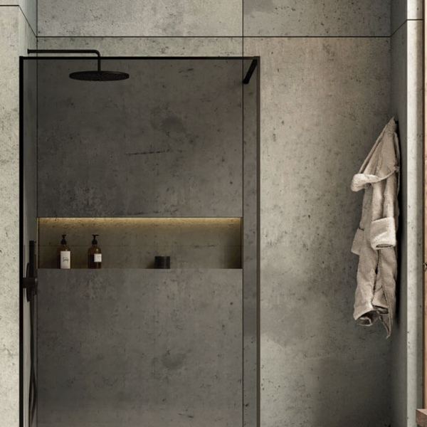 Rociador de ducha de pared en color negro